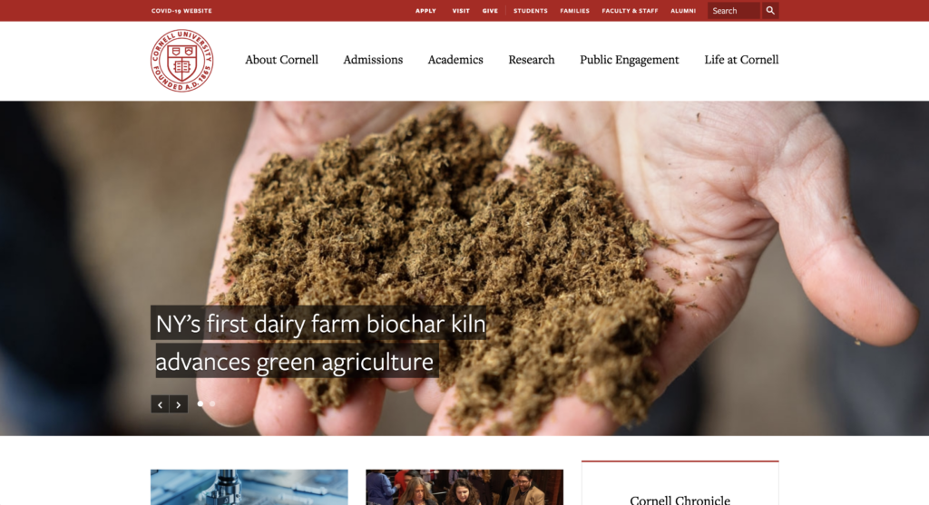 Cornell University Website Homepage