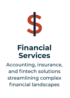 Financial services marketing text with a dollar sign