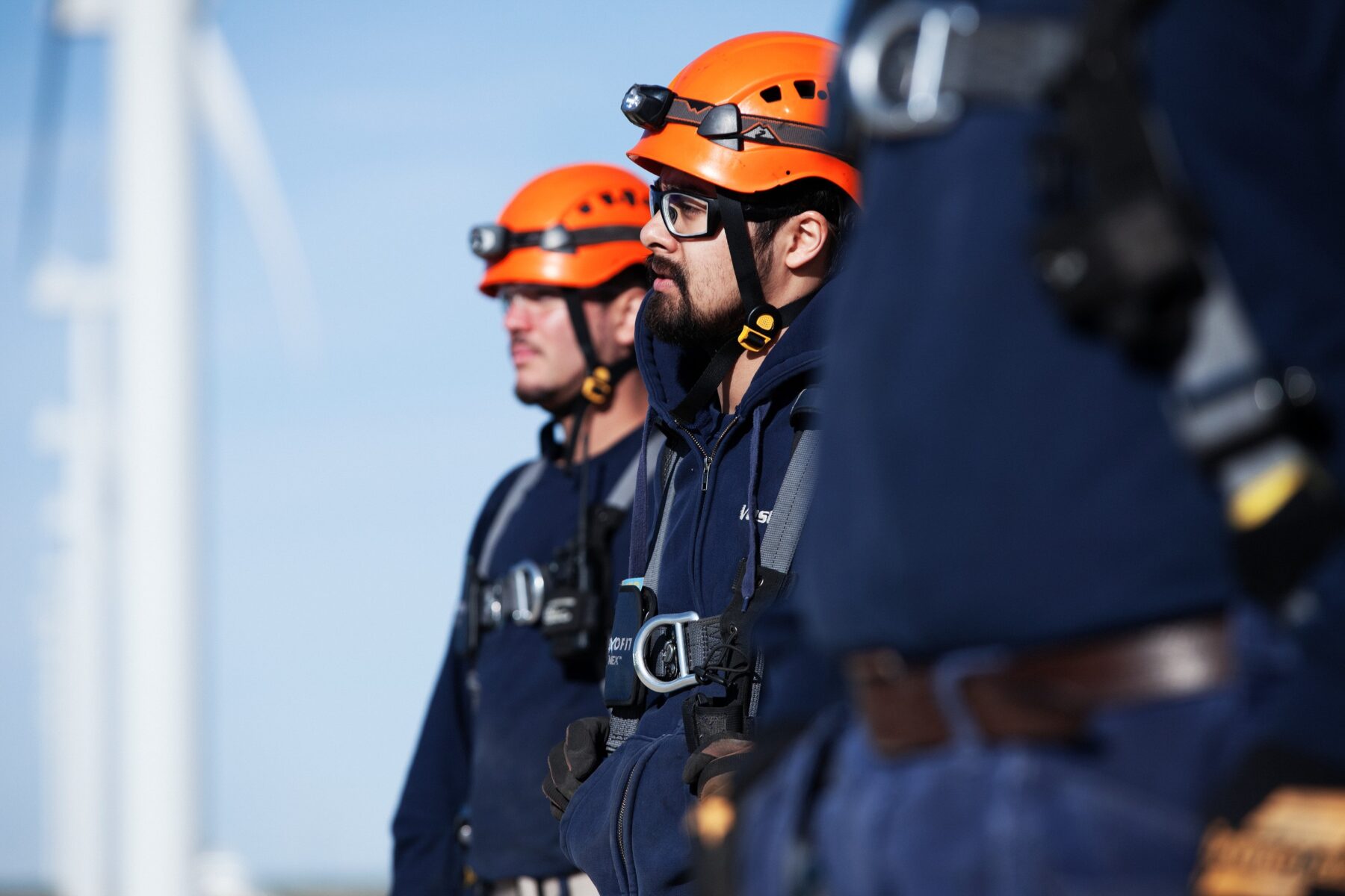 Vestas wind systems marketing showing three technicians